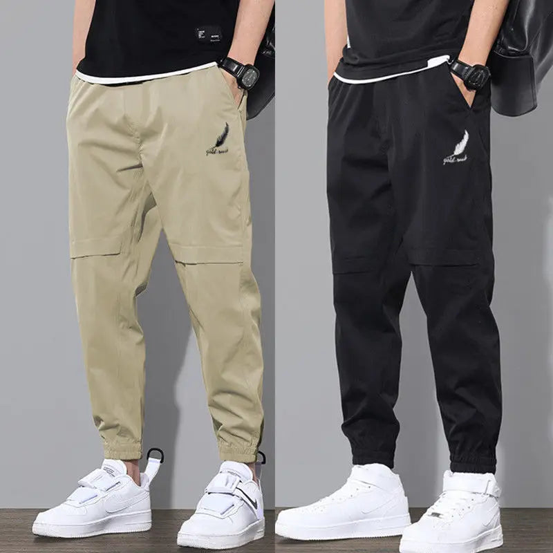 Men's Casual Elastic Waist Pencil Pants New Oversize Outdoor Sports Trousers Male Spring Autumn Loose Running Workout Sweatpants